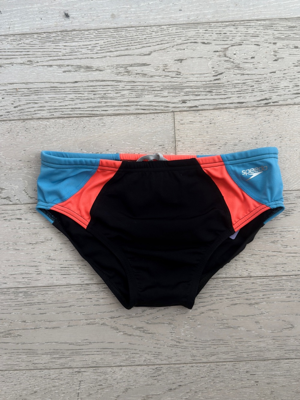 Speedo Black, Blue & Coral Men’s Swim Briefs